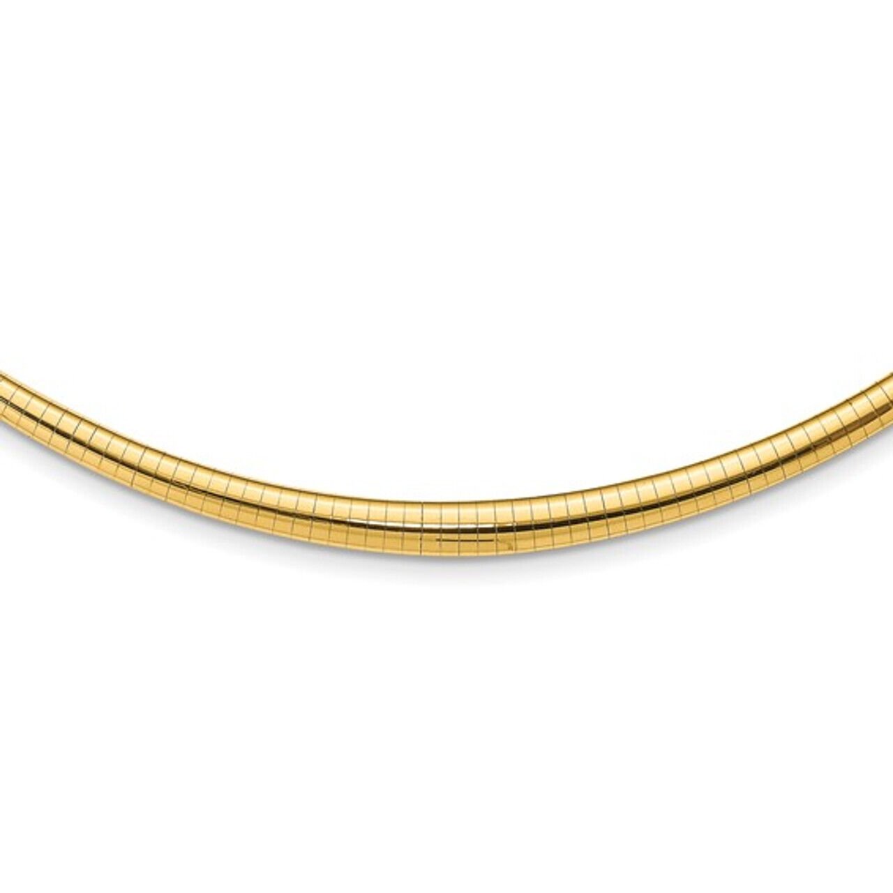 14K Yellow Gold-Plated Silver 925 2mm Italian Omega Chain Necklace