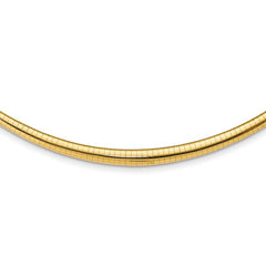 14K Yellow Gold-Plated Silver 925 2mm Italian Omega Chain Necklace