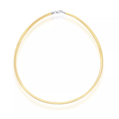 14K Yellow Gold-Plated Silver 925 4mm Italian Reversible Omega Chain Necklace