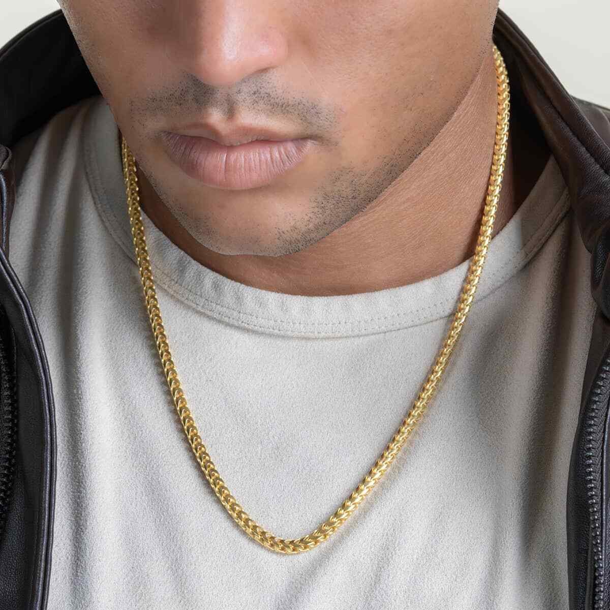 Men's Real 14k Gold Plated Solid 925 Sterling Silver Franco Chain 3mm Necklace