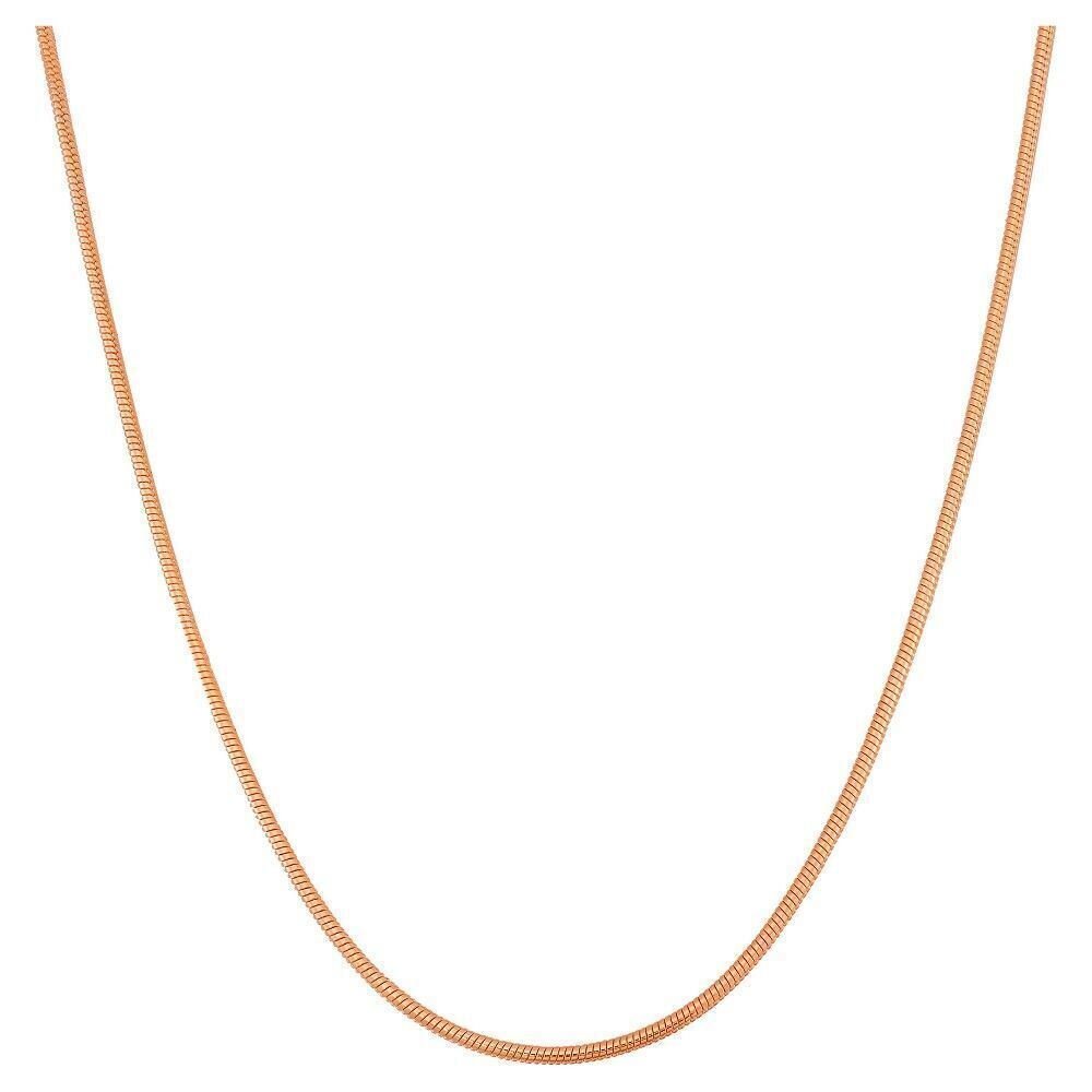 14k Rose Gold Plated Over 925 Sterling Silver Diamond Cut Snake Chain Italian