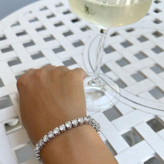 17.00 Carats Lab Grown Diamond Tennis Bracelet 14k White Gold 7'', Gift