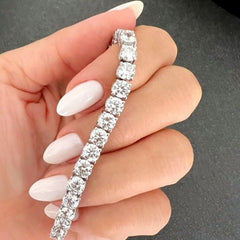 17.00 Carats Lab Grown Diamond Tennis Bracelet 14k White Gold 7'', Gift