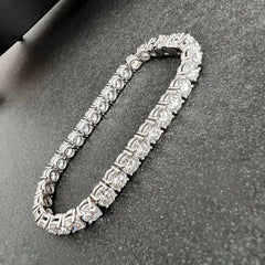 19.5 Ct TW Round Diamond 7.5" Tennis Bracelet 14k White Gold Lab Grown D VS