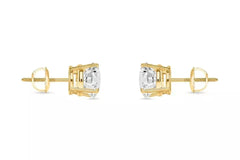 2.00 Ct G VS1 Round Cut Lab Grown Diamond Stud Earrings 14k Gold Screw Backs