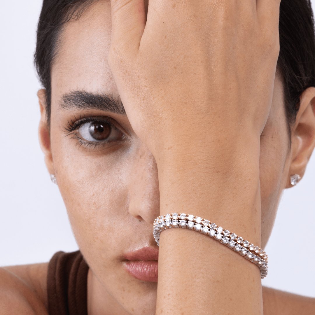 2.80 Carat Round Natural Diamond Tennis Bracelet 14K Yellow Gold 7" Women's Men
