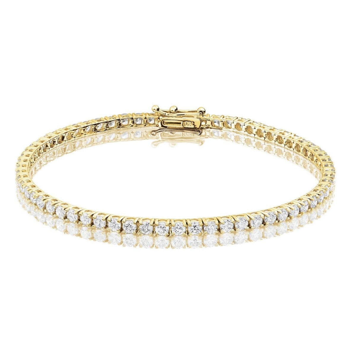 2.80 Carat Round Natural Diamond Tennis Bracelet 14K Yellow Gold 7" Women's Men