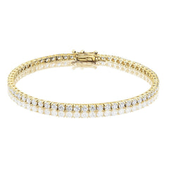 2.80 Carat Round Natural Diamond Tennis Bracelet 14K Yellow Gold 7" Women's Men