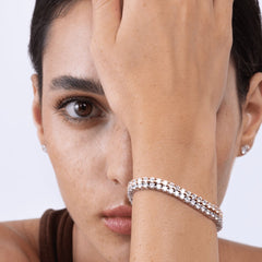 2.80 Carat Round Natural Diamond Tennis Bracelet 14K Yellow Gold 7" Women's Men