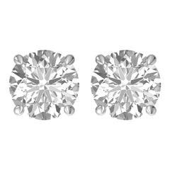 IGI CERTIFIED 2 Ct Real Lab Grown Diamond Studs Earrings in 14k White Gold EF/VS