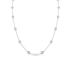 3.00 Ct Diamonds By The Yard Necklace 14K White Gold Lab Grown Station Pendant