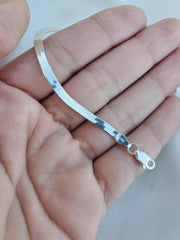 3.50mm Flexible Herringbone Bracelet 925 Sterling Silver Anklet