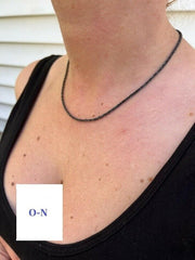 3mm Black Rhodium Sparkle Margarita Twisted Rock Chain