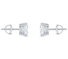 4 Ctw IGI Certified Lab Grown Princess Cut Diamond Stud Earrings 14k Gold H VS2