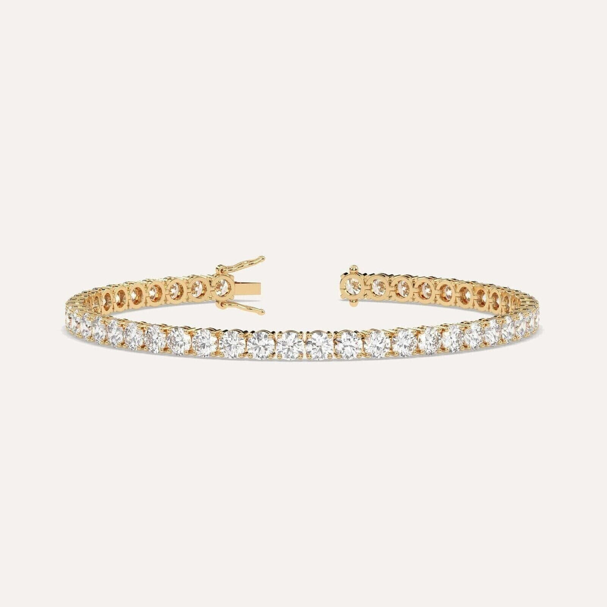 5.70 Carat Genuine Round-Cut Real Diamond Tennis Bracelet 7" 14K Yellow Gold