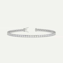 5Ct Genuine Round-Cut Real Diamond Tennis Bracelet 7" 14K White Gold