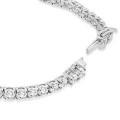 6.71 Ct Genuine Round-Cut Real Diamond Tennis Bracelet 7" 14K White Gold