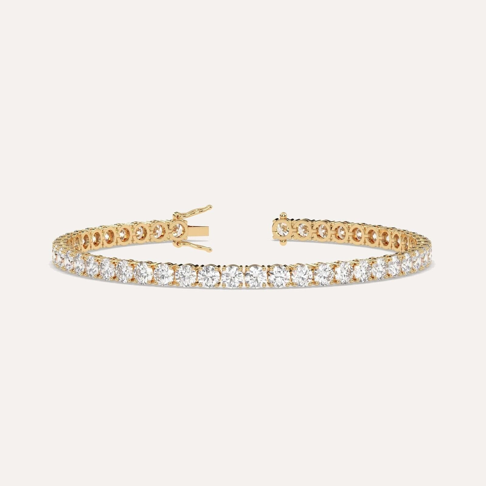 7.20 Ct Genuine Round-Cut Real Diamond Tennis Bracelet 7" 14K Yellow Gold