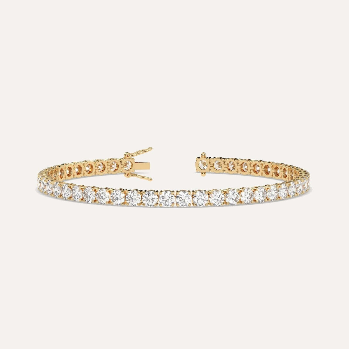 7.20 Ct Genuine Round-Cut Real Diamond Tennis Bracelet 7" 14K Yellow Gold