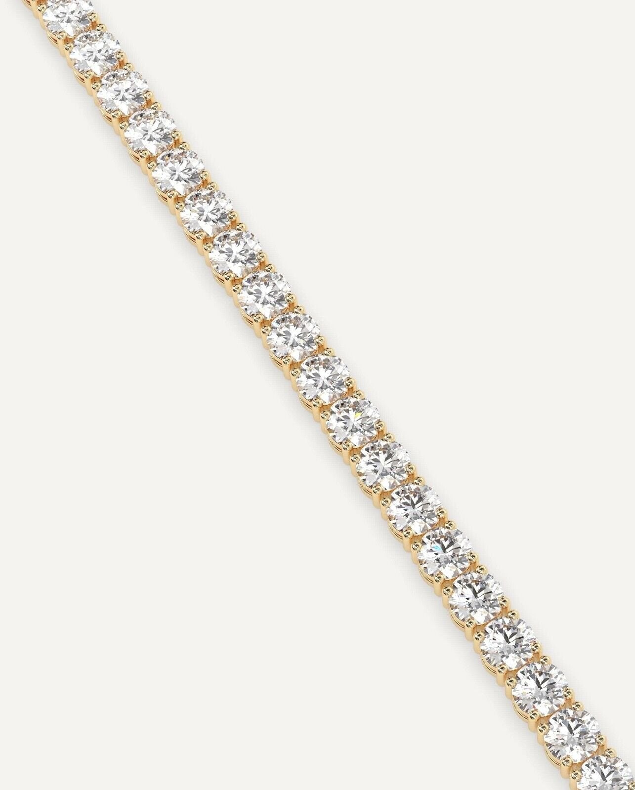 7.20 Ct Genuine Round-Cut Real Diamond Tennis Bracelet 7" 14K Yellow Gold