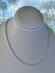 7.30 Ct Lab-Grown D VS Diamond Set Women Tennis Necklace In 14k White Gold 18''