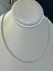 7.30 Ct Lab-Grown D VS Diamond Set Women Tennis Necklace In 14k White Gold 18''
