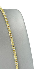 925 Sterling Silver 14K Yellow Gold Plated Ice Chain Made In Italy 5.5mm All Sizes 8-Line