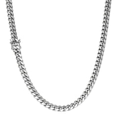 925 Sterling Silver Miami Cuban Link Chain Or Bracelet Solid Box Lock 7mm - Italy