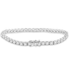 9.11 Ct Genuine Round-Cut Real Diamond Tennis Bracelet 7" 14K White Gold