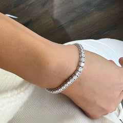9.50 Carats Lab Grown Diamond Tennis Bracelet 14k White Gold 7'', Gift