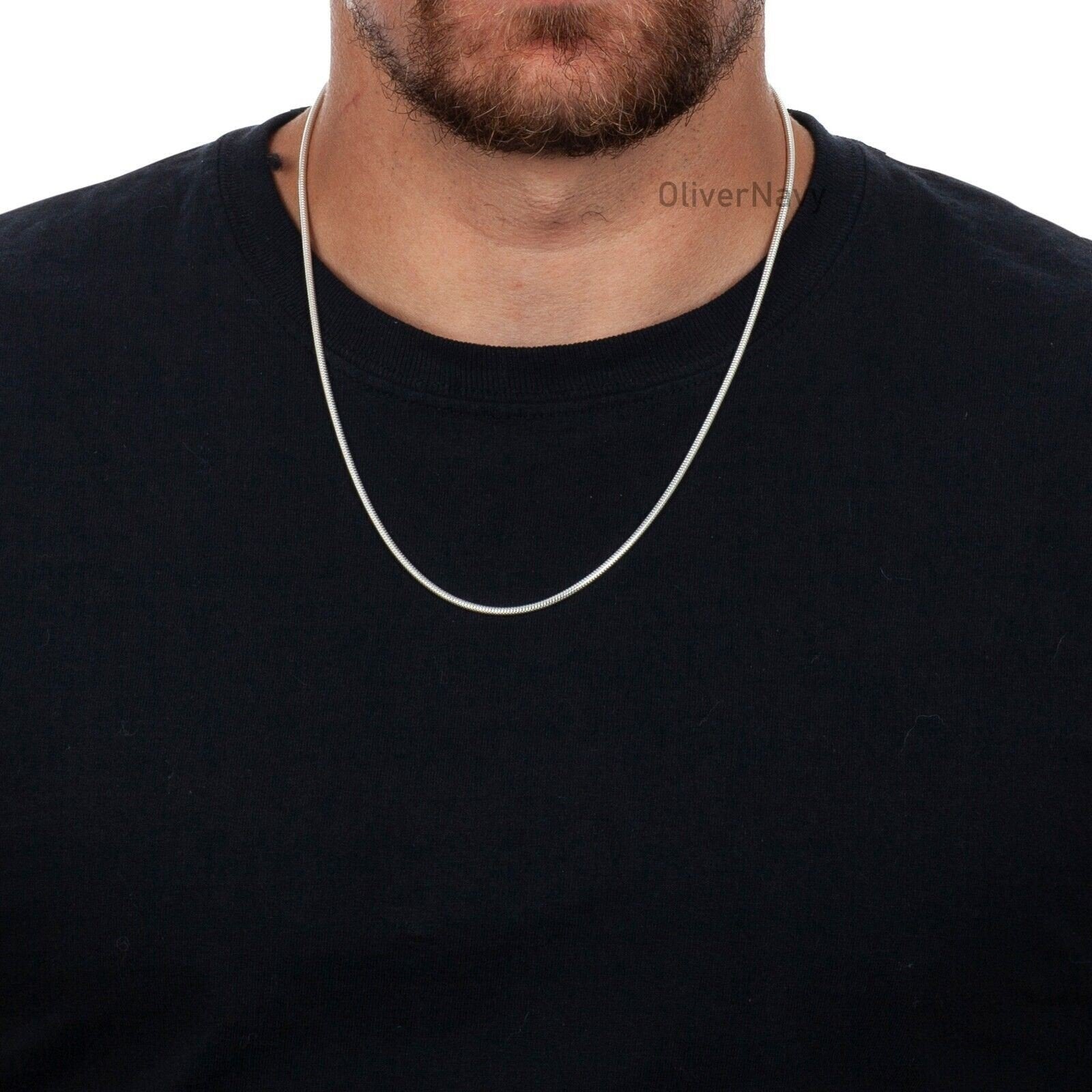 925 Italian 2.5mm Snake Chain Necklace - Round Snake