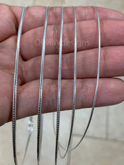 925 Round Omega Necklace, Flex Layering Chain, 1mm 1.2mm 1.5mm 1.8mm 2mm, Silver Round Omega Chain, Italian 16'' 18'' 20''