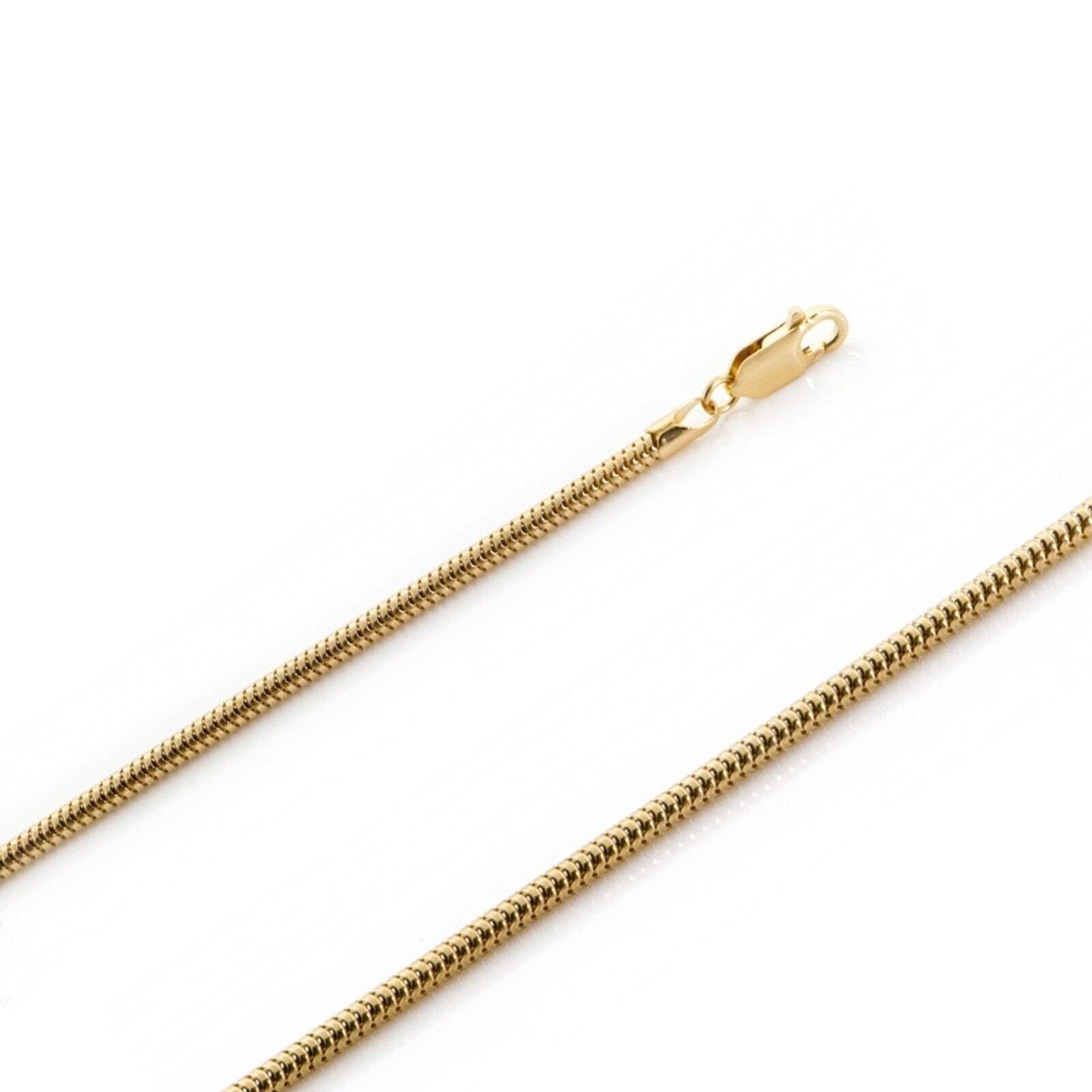 925 Sterling Silver 14k Gold-Plated 2.5mm Snake Chain Necklace All Sizes - Italy