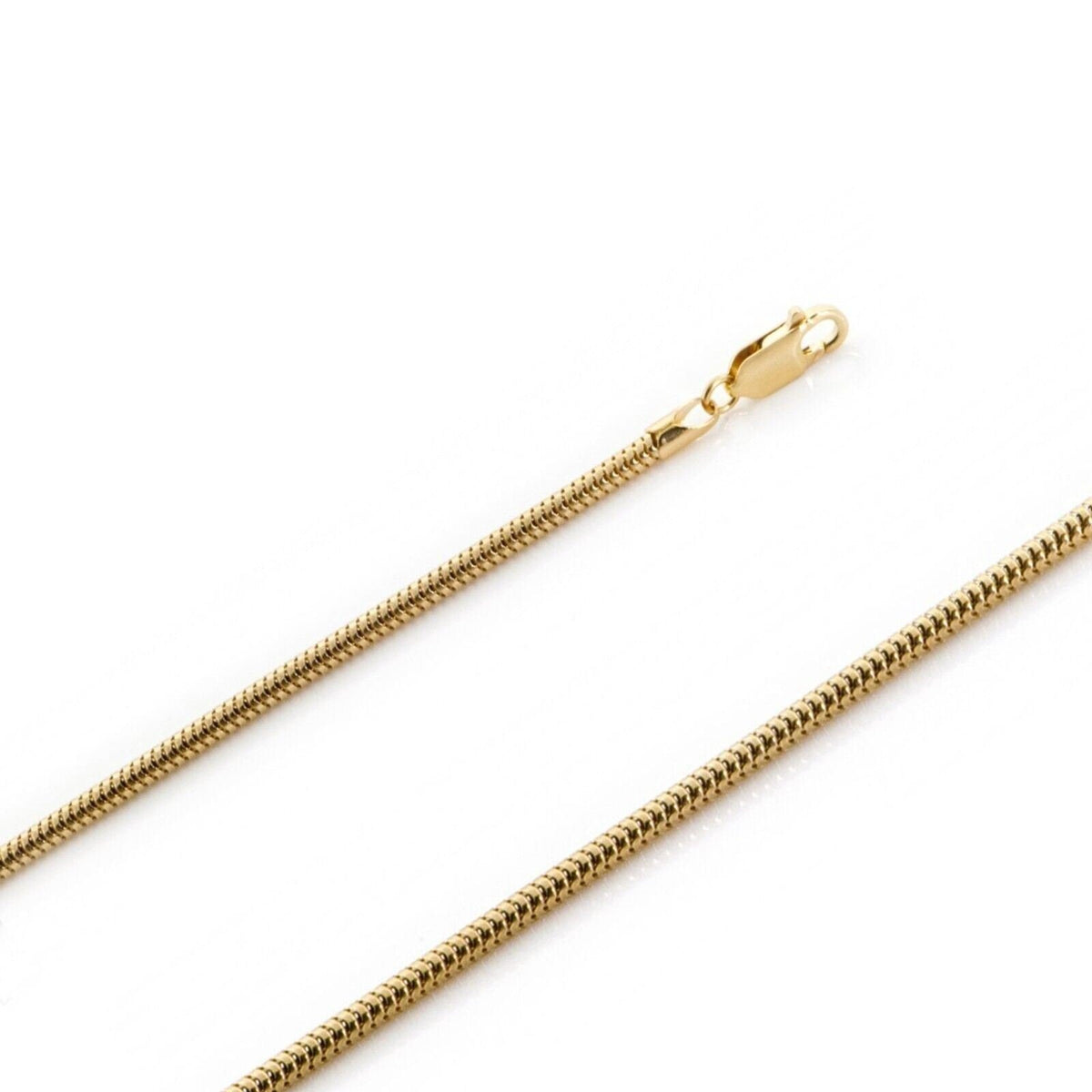 925 Sterling Silver 14k Gold-Plated 2.5mm Snake Chain Necklace All Sizes - Italy