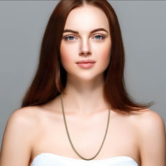 925 Sterling Silver 14k Gold-Plated 3.5mm Snake Chain Necklace All Sizes - Italy