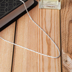 Oliver & Navy 925 Sterling Silver 2.5mm Adjustable Margarita Sparkle Rock Chain Necklace, Bolo Necklace, 24 Inch Adjustable Chain, Men Women Girls Boys