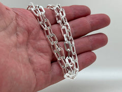 Real 925 Sterling Silver 2.7mm Anchor Cable Link Rolo Chain Necklace - Italian