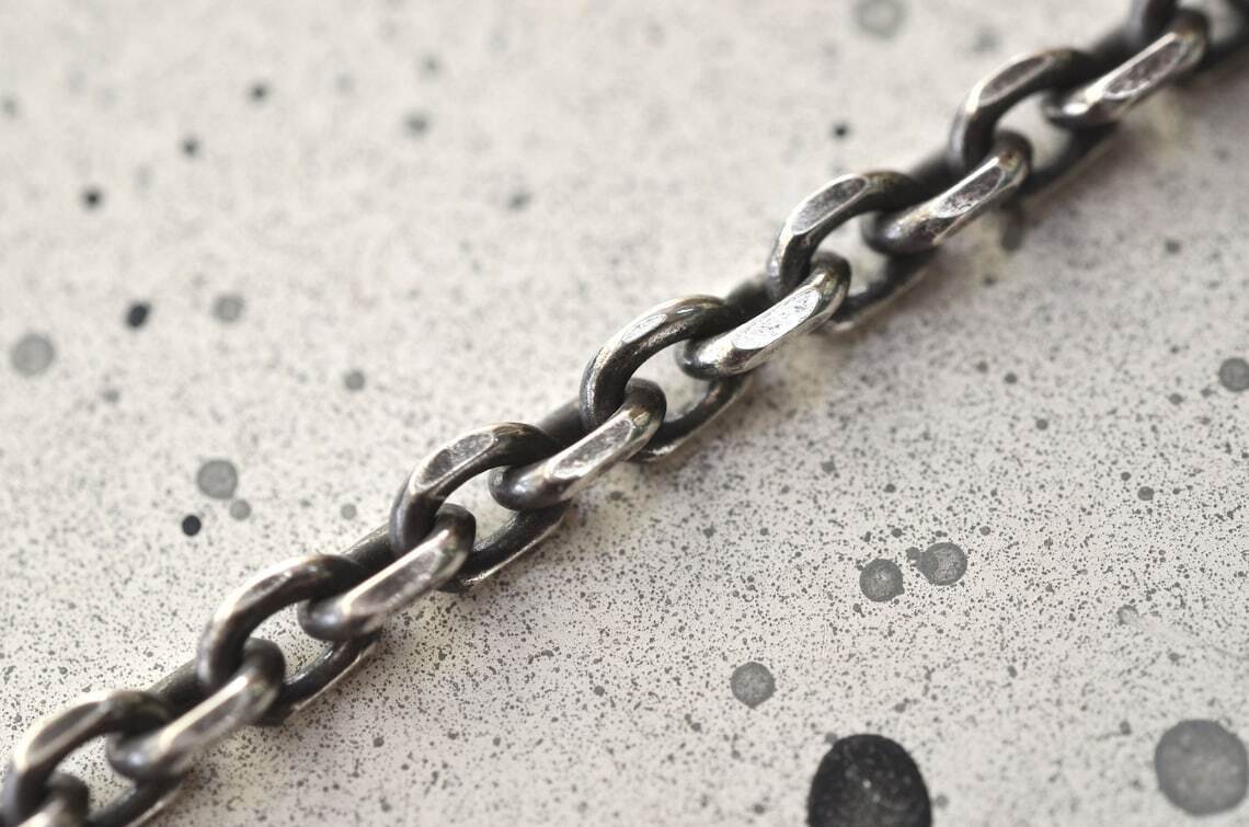 925 Sterling Silver 3.5Mmm Oxidized Anchor Link Cable Chain, Made In Italy, NEW