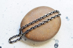 925 Sterling Silver 3.5Mmm Oxidized Anchor Link Cable Chain, Made In Italy, NEW