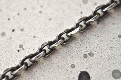 925 Sterling Silver 3.5Mmm Oxidized Anchor Link Cable Chain, Made In Italy, NEW