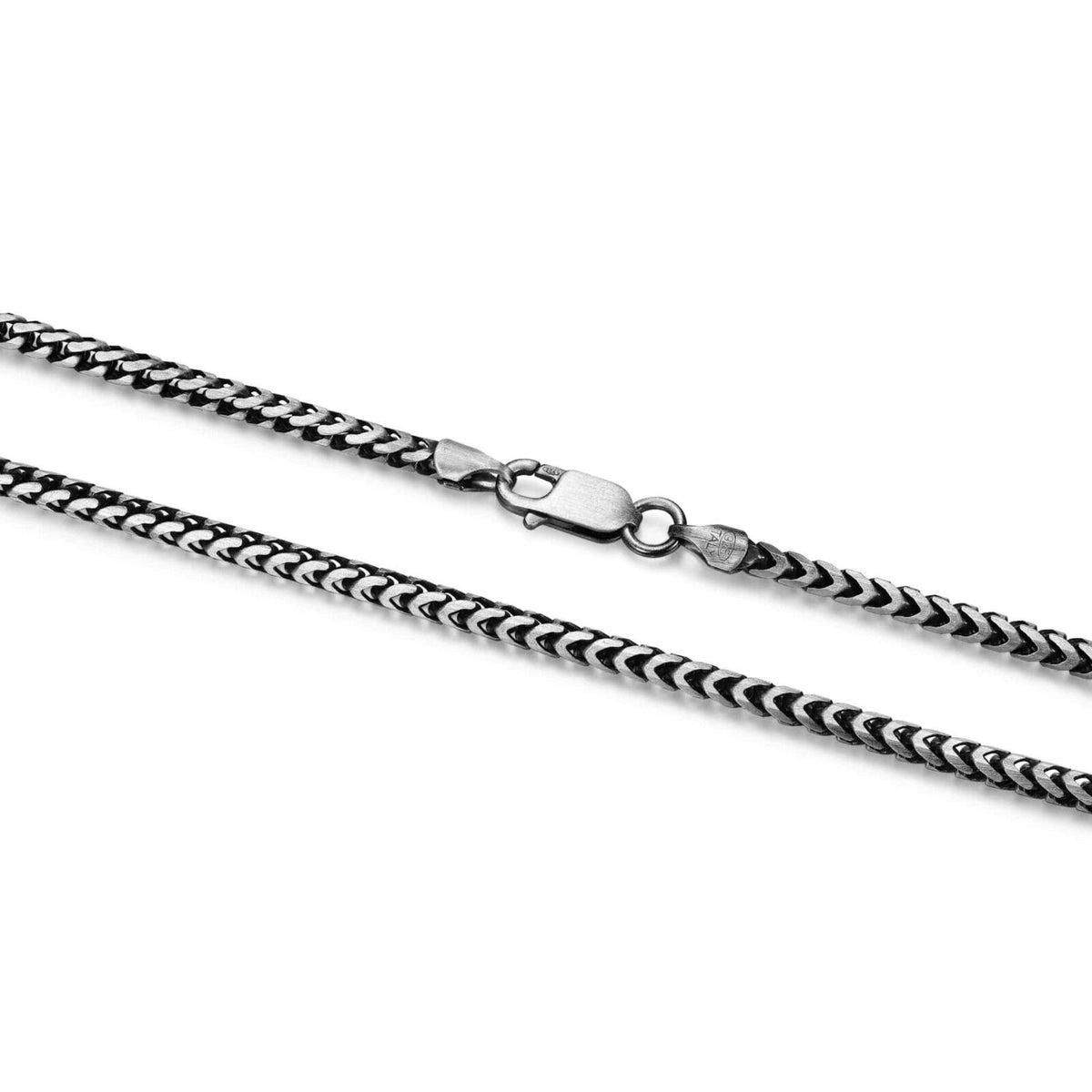 925 Sterling Silver Italian Solid Franco Foxtail Necklace Bracelet Gunmetal