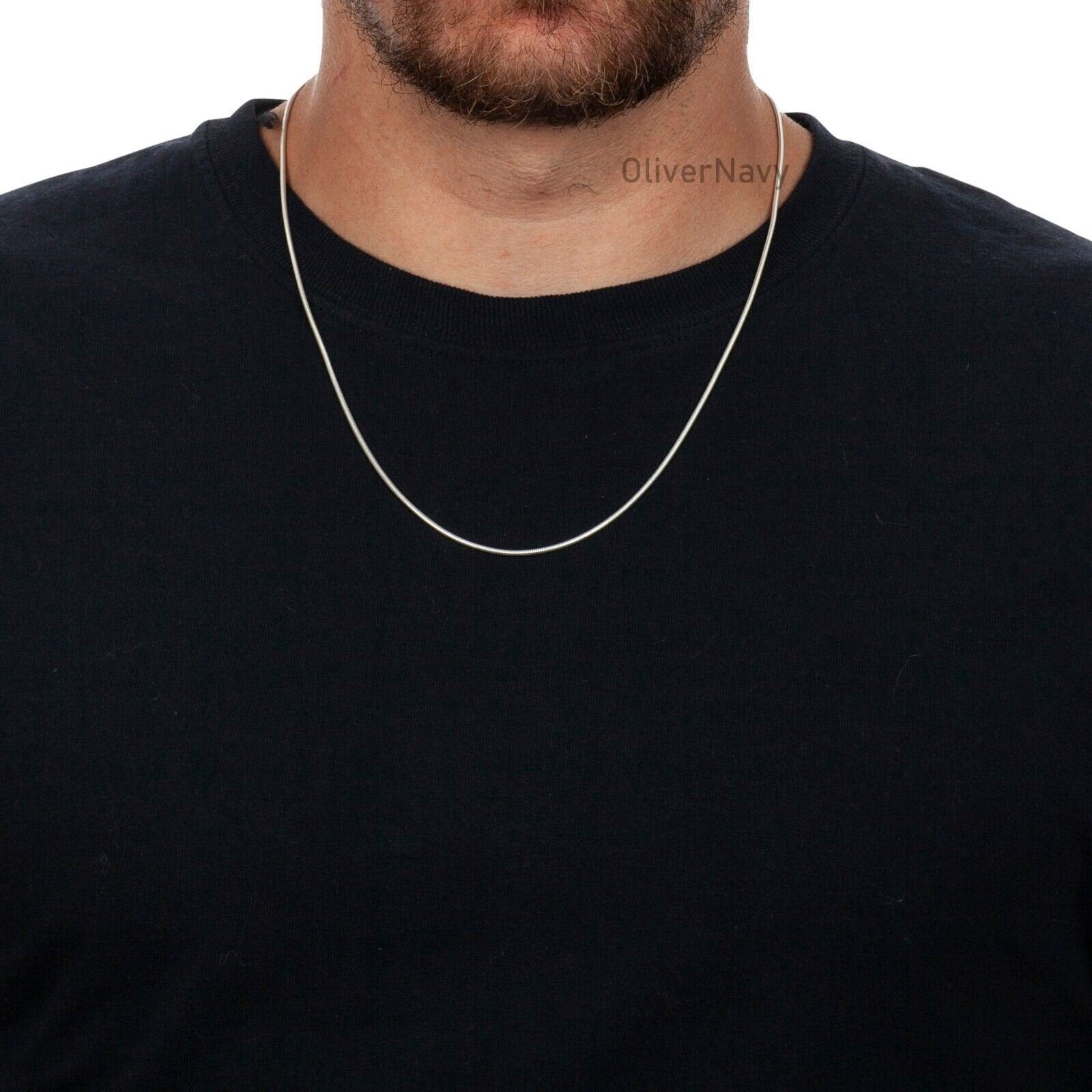 925 Sterling Silver Snake Chain Necklace Italian