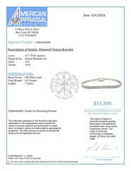 6.71 Ct Genuine Round-Cut Real Diamond Tennis Bracelet 7" 14K White Gold