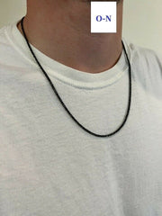 Black Rhodium 3mm Sparkle Margarita Twisted Rock Chain