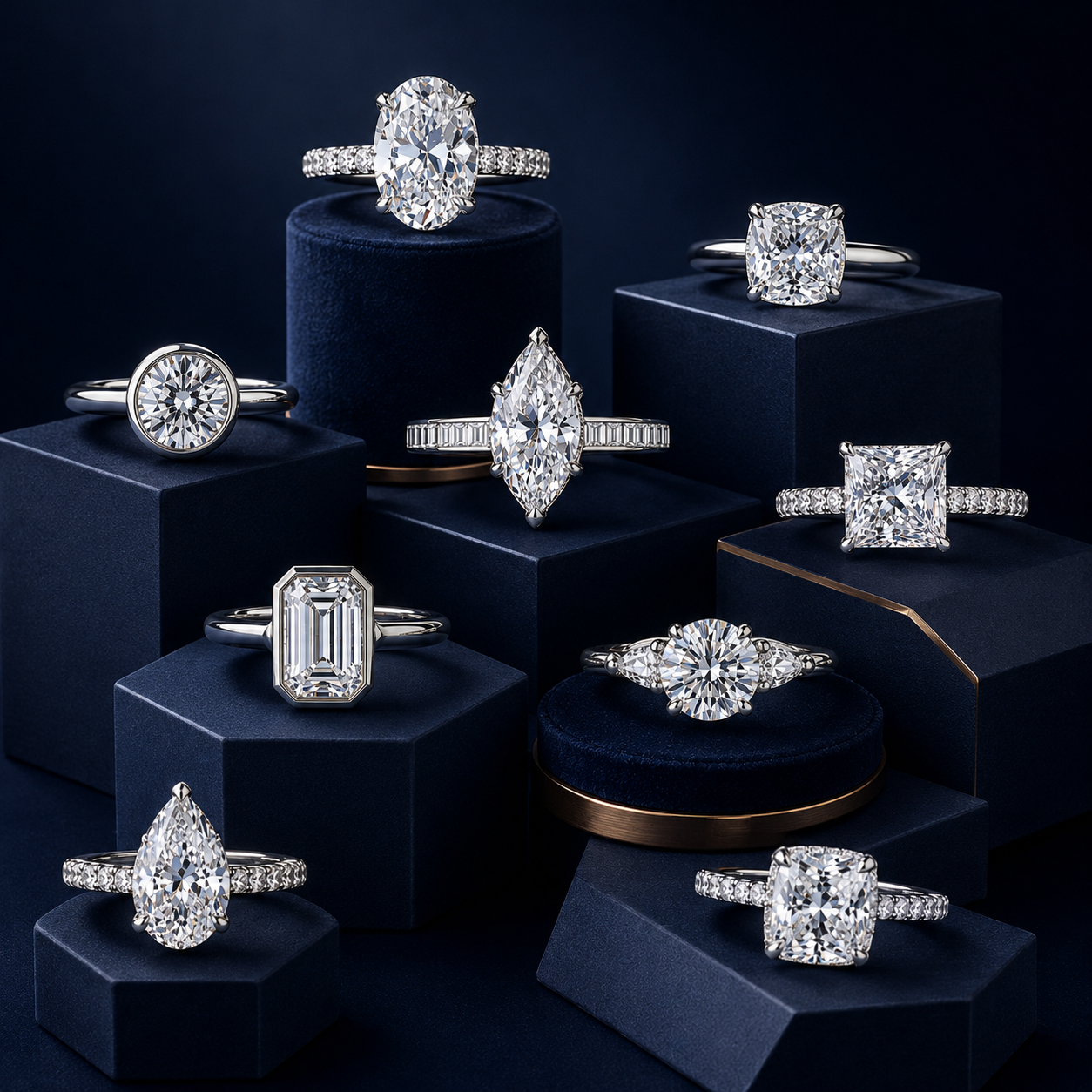 Engagement rings proposal with diamonds