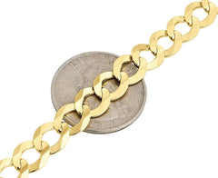 10k Yellow Gold Cuban Curb Link Chain Necklace Bracelet Anklet 4.3mm