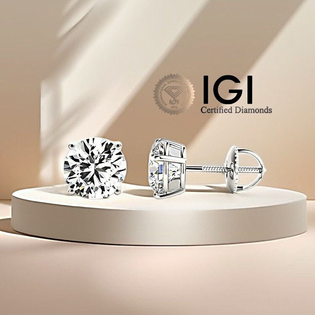 Certified diamond stud earrings sale