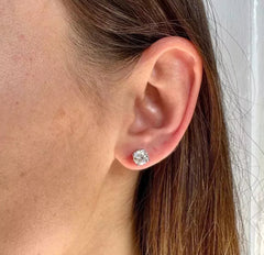 E VVS2 4 Carat IGI Certified Lab Grown Diamond Studs 14k White Gold