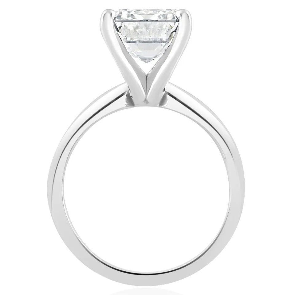 Certified 1 - 5 CT E/VS1 Emerald Cut Solitaire Diamond Engagement Ring Lab Grown