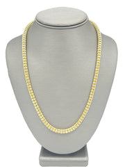 925 Sterling Silver 14K Yellow Gold Plated Ice Chain Made In Italy 5.5mm All Sizes 8-Line